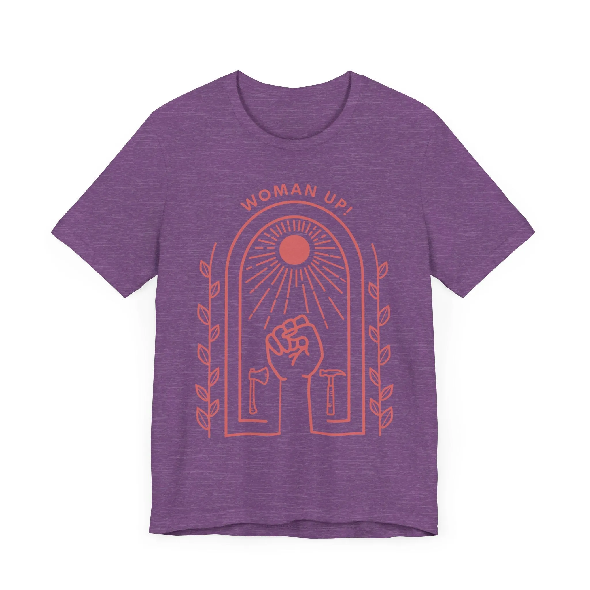Woman Up T-Shirt for Women | Empowerment Graphic Tee with Raised Fist