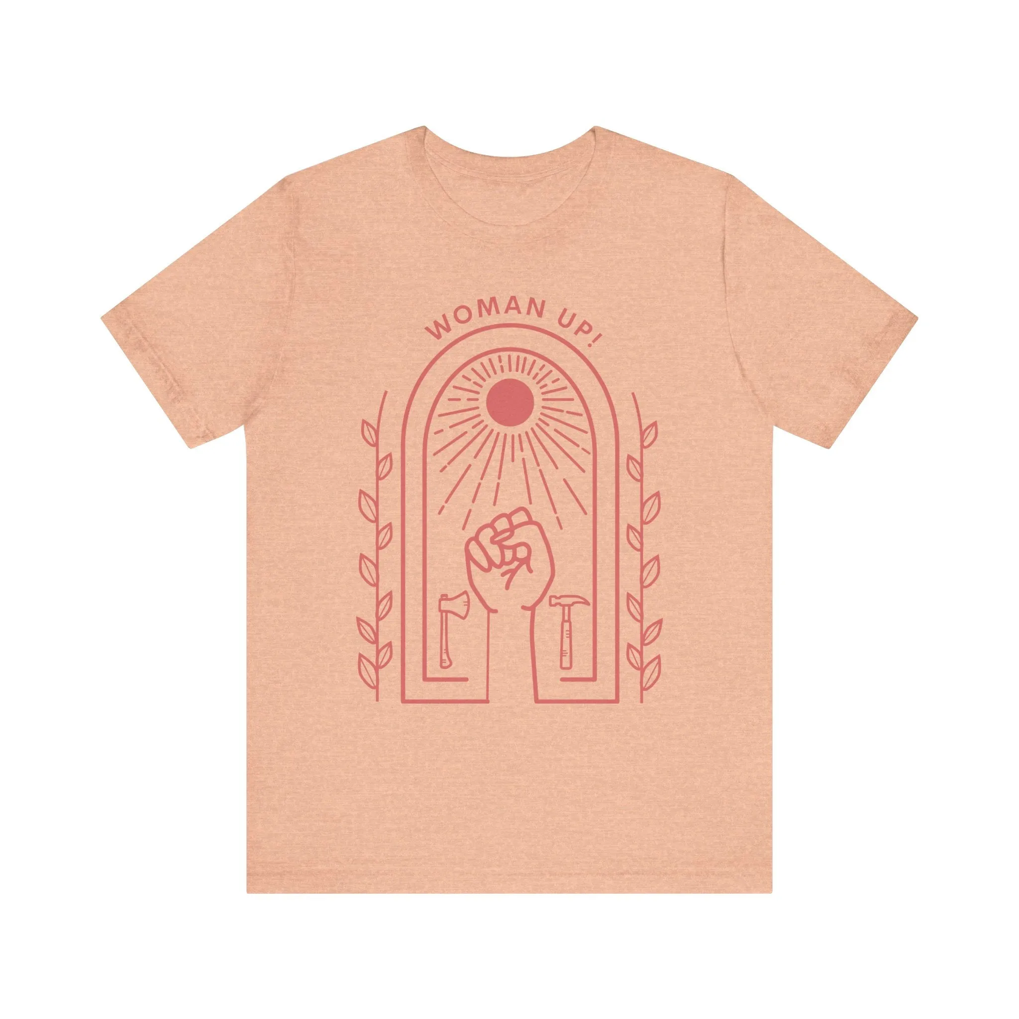 Woman Up T-Shirt for Women | Empowerment Graphic Tee with Raised Fist