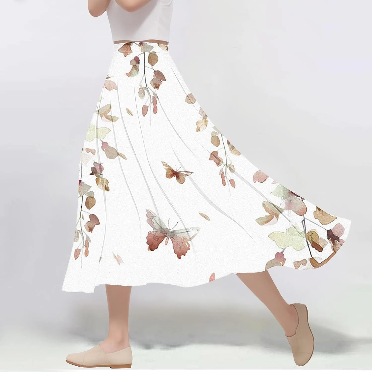 Womens 2024 Flowy Maxi Skirt Fall Elegant Pleated High Waisted Classic Long Skirts with Pocket Comfy Dress for Ladies