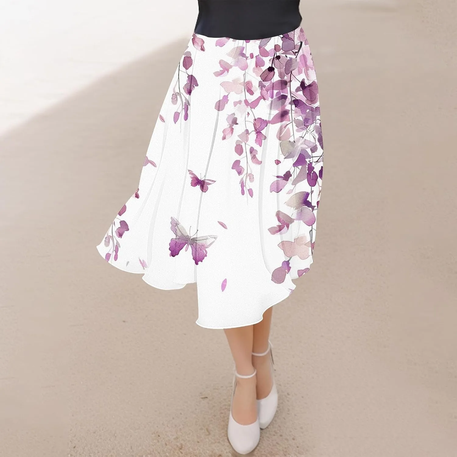 Womens 2024 Flowy Maxi Skirt Fall Elegant Pleated High Waisted Classic Long Skirts with Pocket Comfy Dress for Ladies
