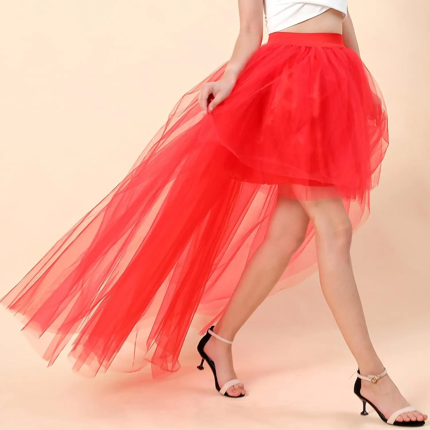 Women's A-Line High Waisted Midi Skirt Short Thin Women's Sexy Skirts Sexy Black Mesh Skirt Front Massage Table