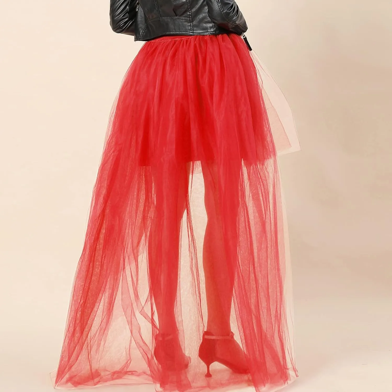 Women's A-Line High Waisted Midi Skirt Short Thin Women's Sexy Skirts Sexy Black Mesh Skirt Front Massage Table