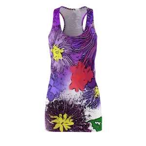 Women's Cut & Sew Racerback Dress - Mary Magic Flowers