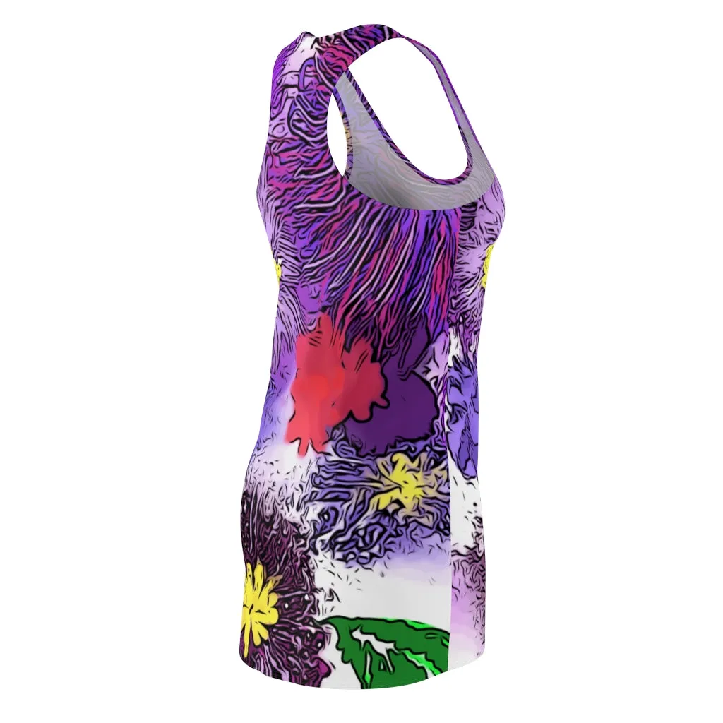 Women's Cut & Sew Racerback Dress - Mary Magic Flowers