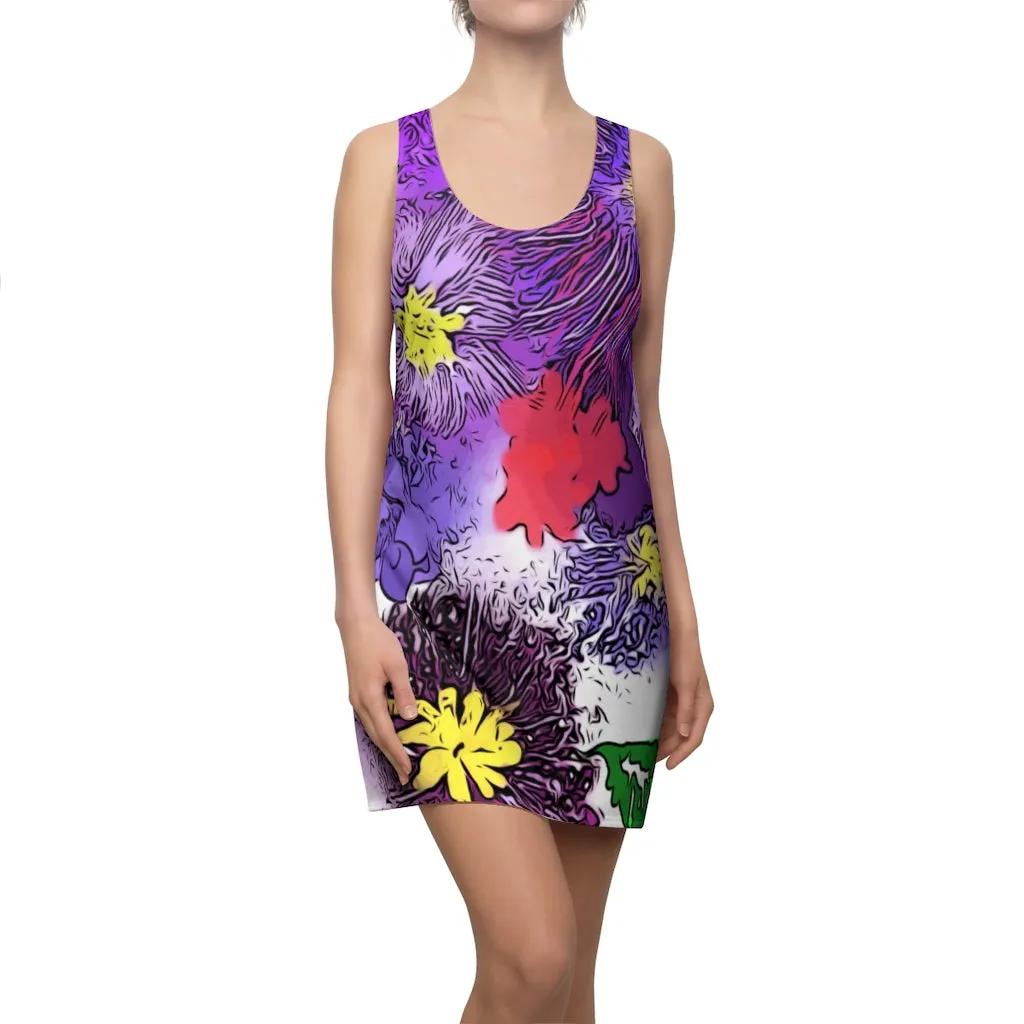 Women's Cut & Sew Racerback Dress - Mary Magic Flowers