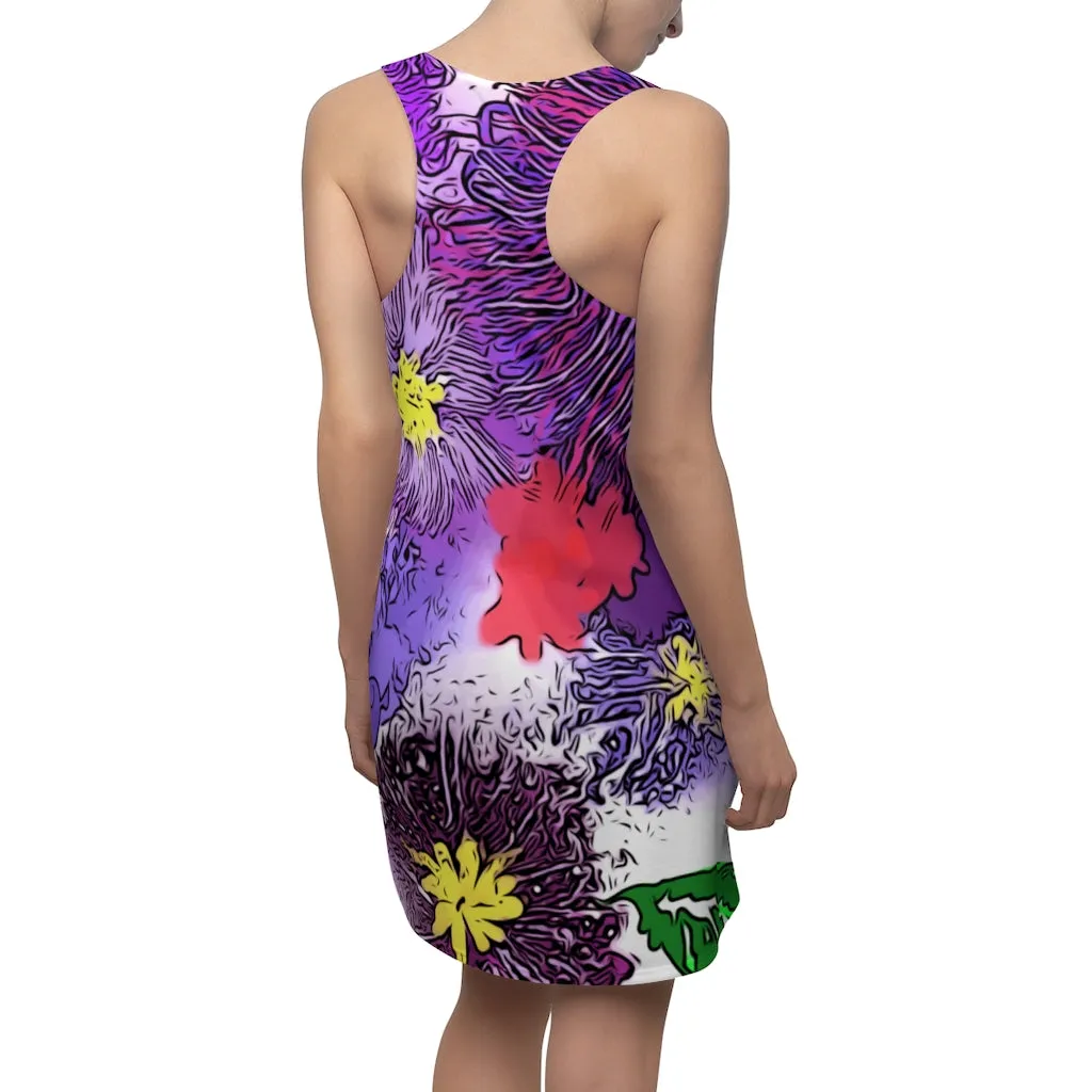 Women's Cut & Sew Racerback Dress - Mary Magic Flowers