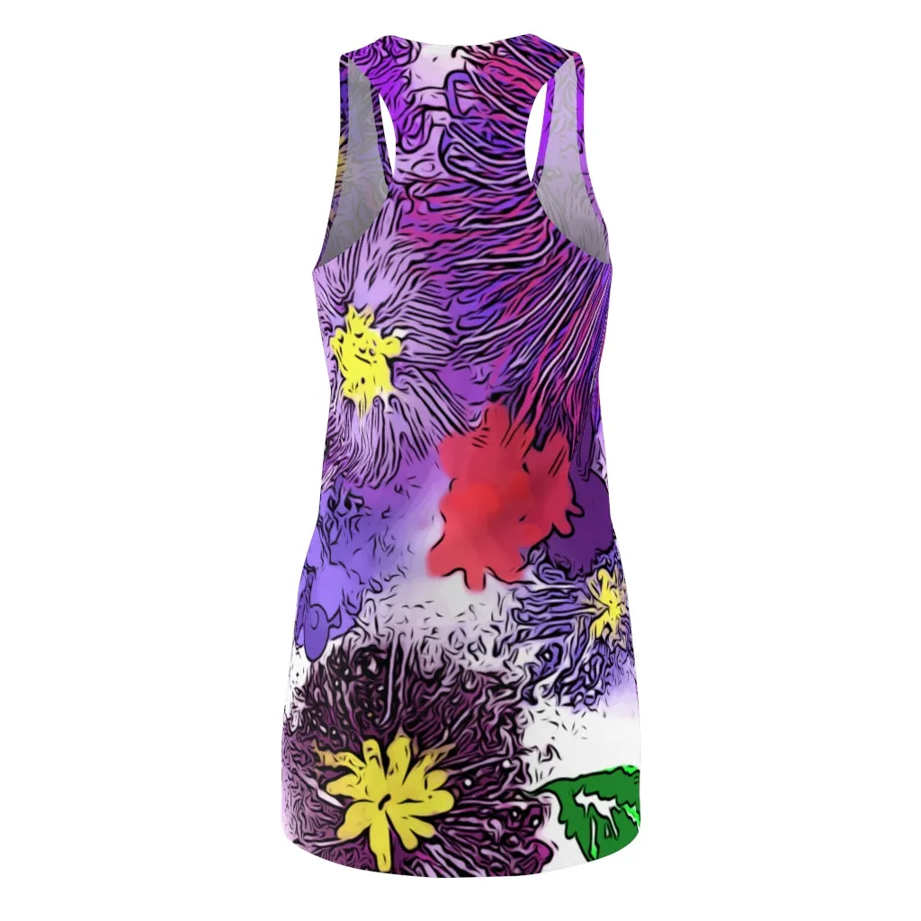 Women's Cut & Sew Racerback Dress - Mary Magic Flowers