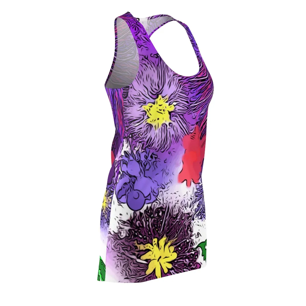 Women's Cut & Sew Racerback Dress - Mary Magic Flowers